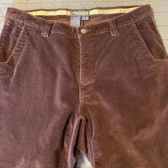 MENS Mountain Khakis corduroy pants, 38"x34" EUC, rich brown gussetted crotch - Picture 2 of 11